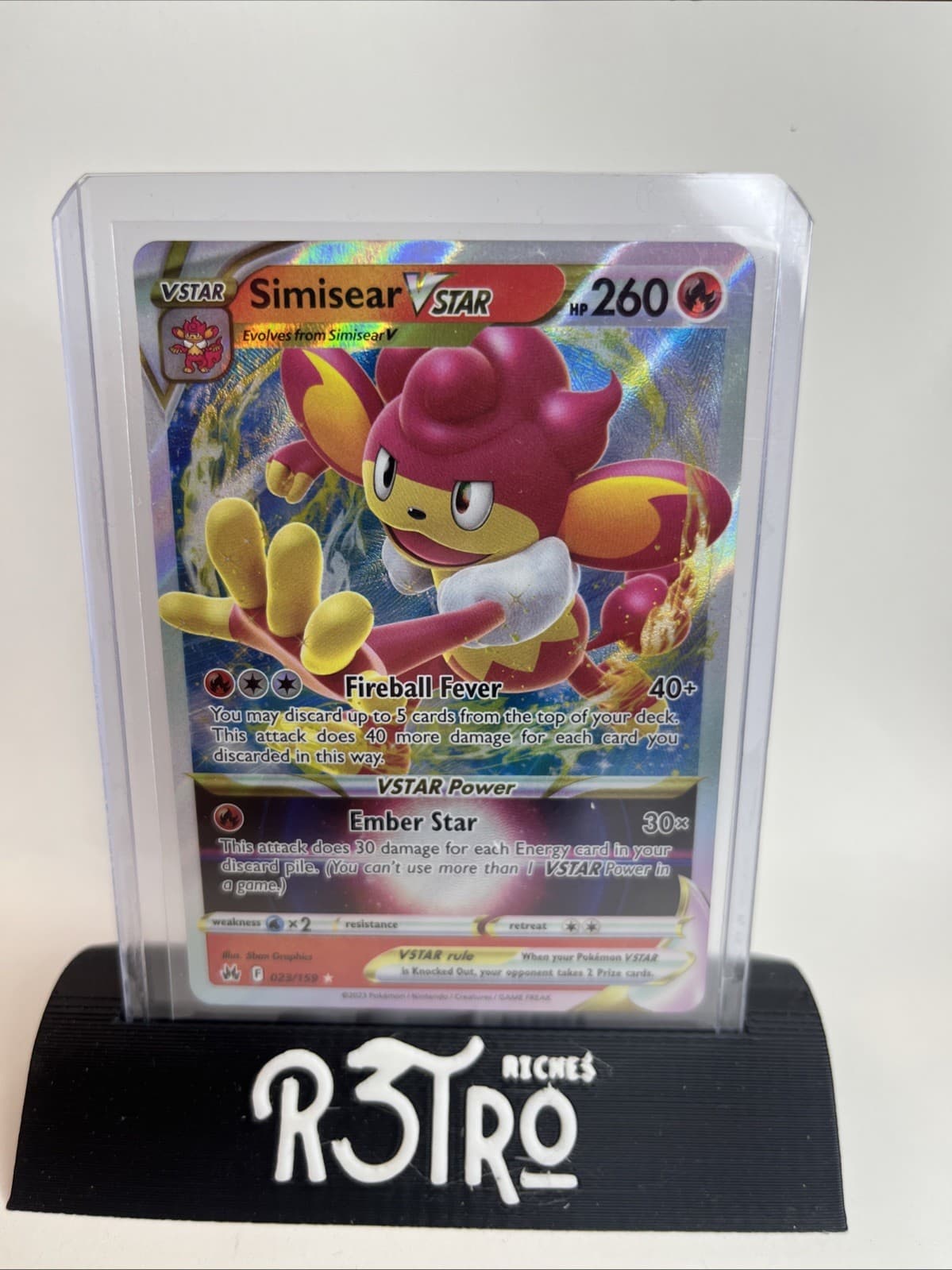 2023 Pokemon Simisear VSTAR Ultra Rare Holo #23/159 Crown Zenith