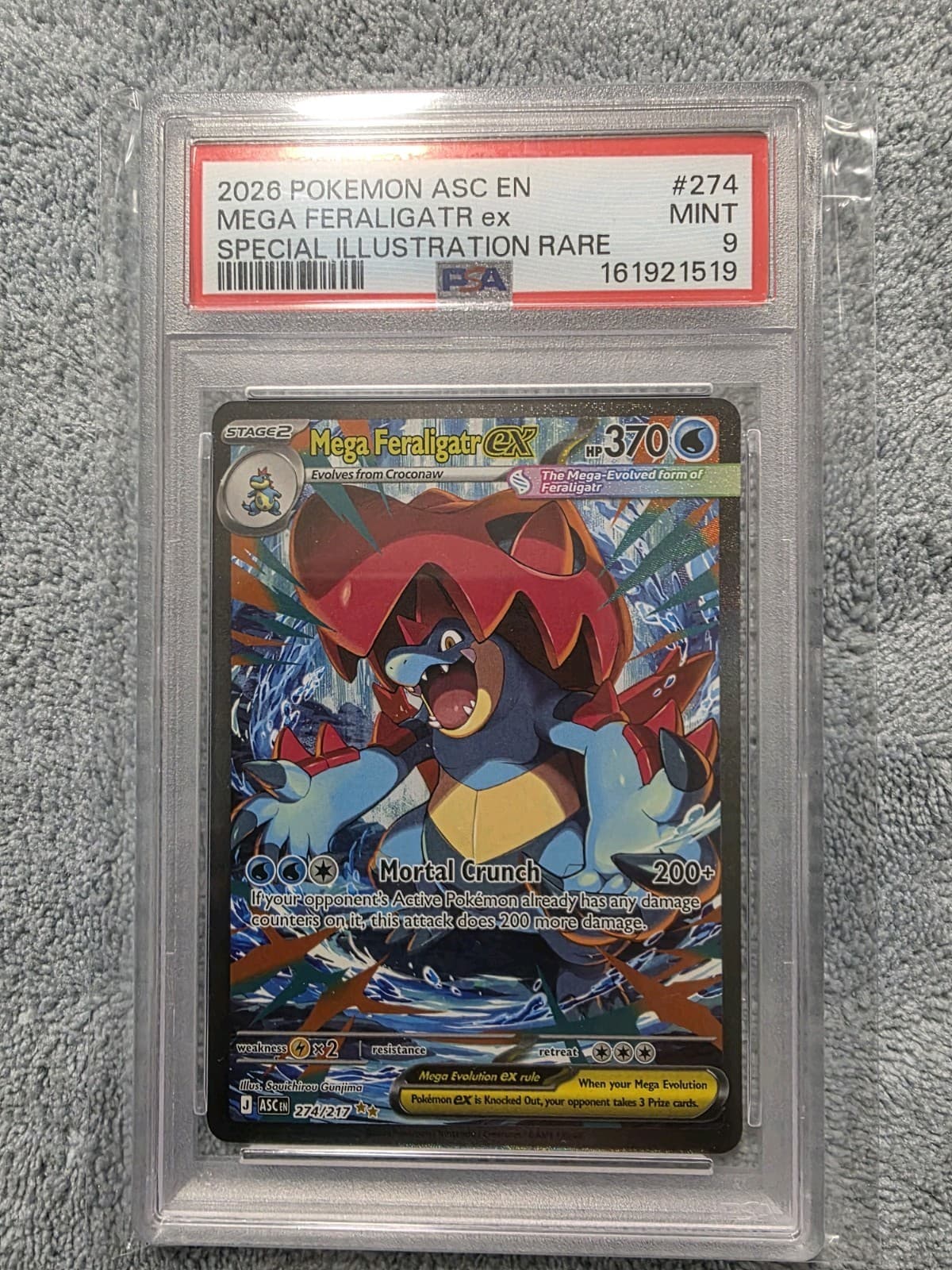 Pokémon Ascended Heroes MEGA FERALIGATR EX 274/217 SIR PSA 10