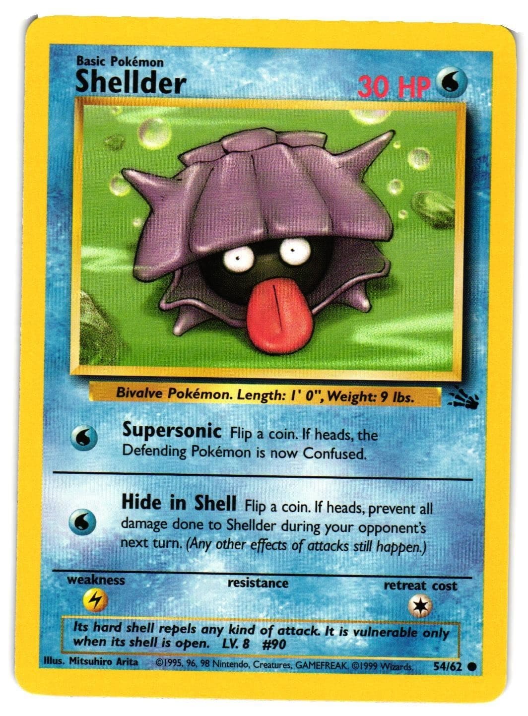 Pokemon TCG Shellder 54/62 Common Fossil Unlimited NM
