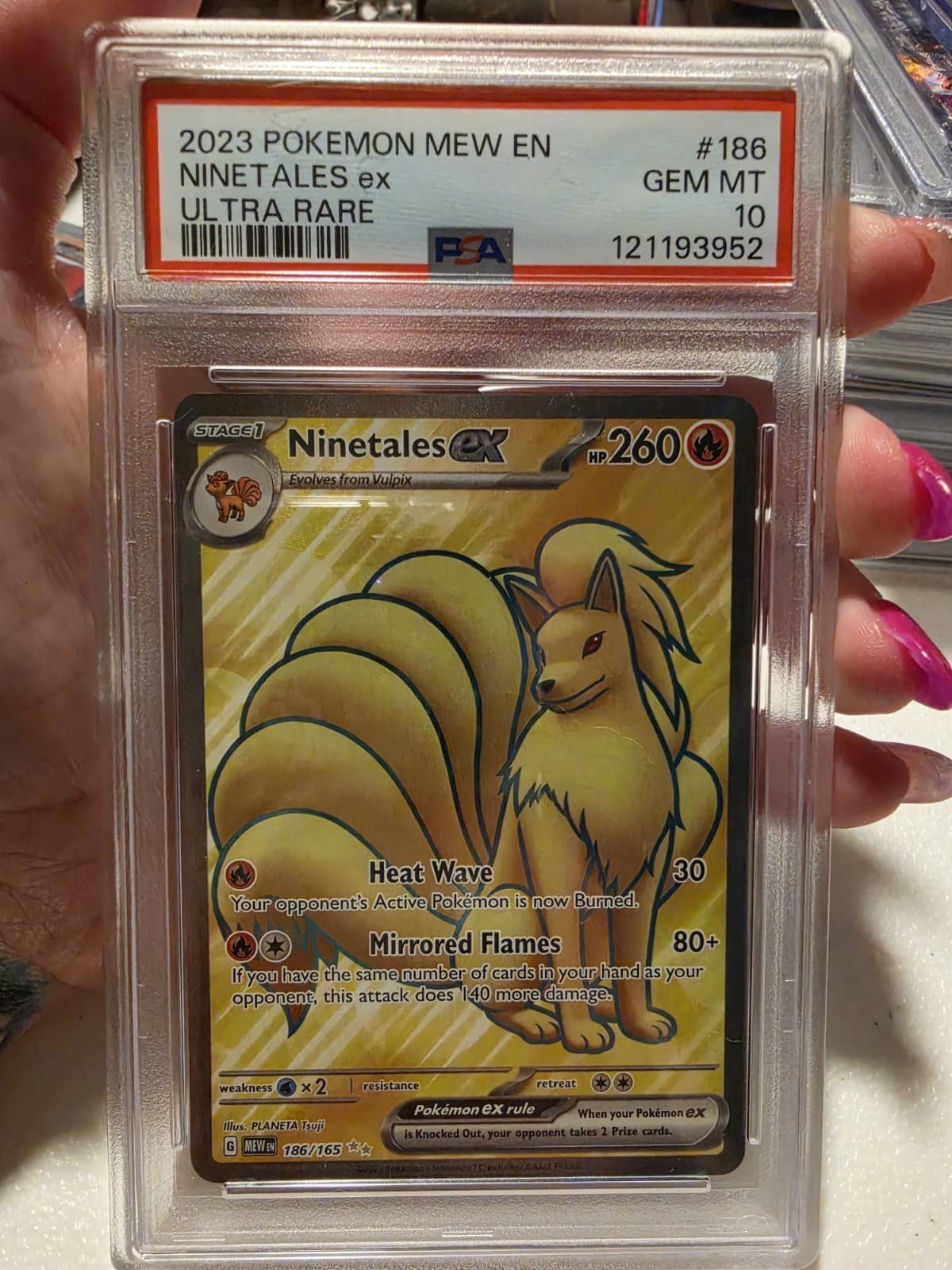PSA 10 2023 Pokemon TCG Ninetales ex 186/165 SV 151 Ultra Rare Holo EN