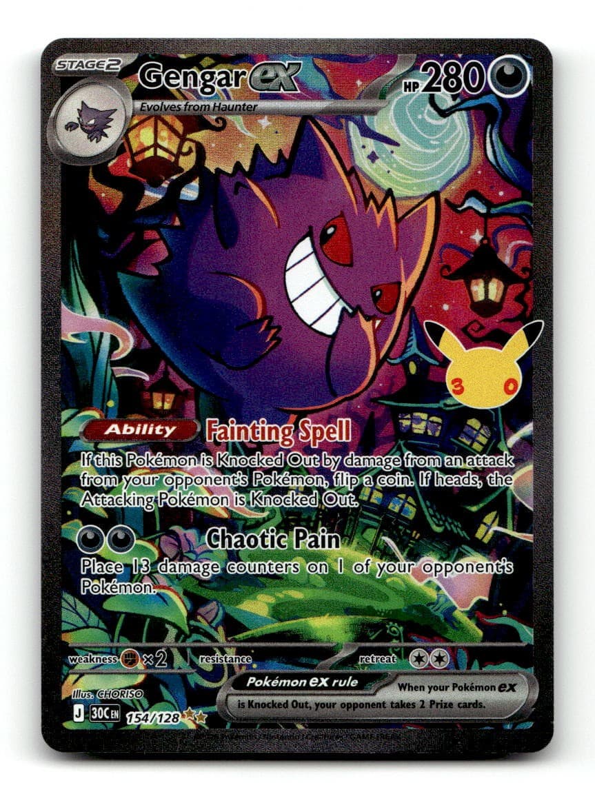 Gengar ex 154/128 Holo Special Illustration Rare ME: 30th Celebration Pokemon NM