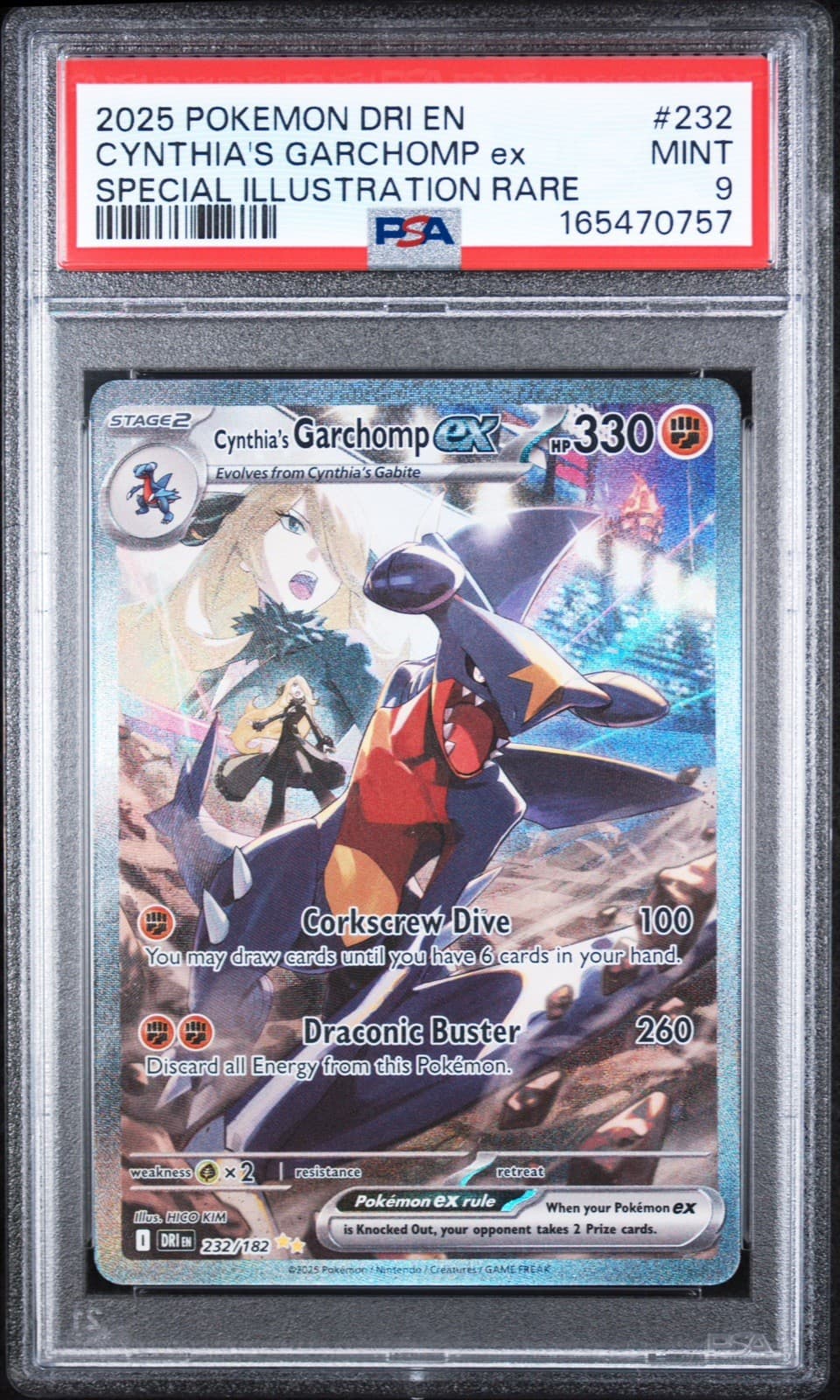 Cynthia's Garchomp ex 232/182 Sv10: Destined Rivals SIR PSA 9