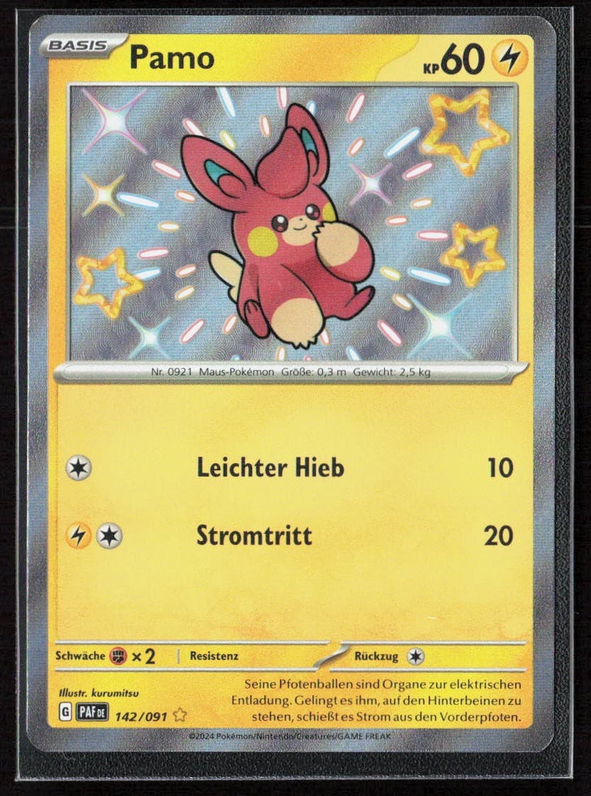 Pokemon TCG Pamo 142 Elektro 2024 Paldeas Schicksale NM