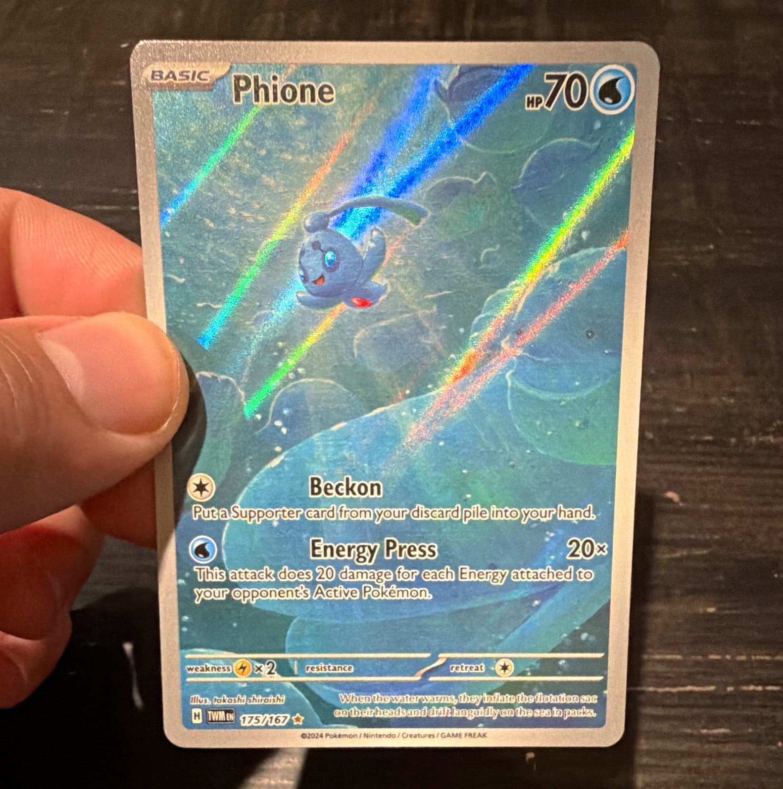 The Pokémon Company Phione Twilight Masquerade Holo Illus Rare ENG 175/167 70HP