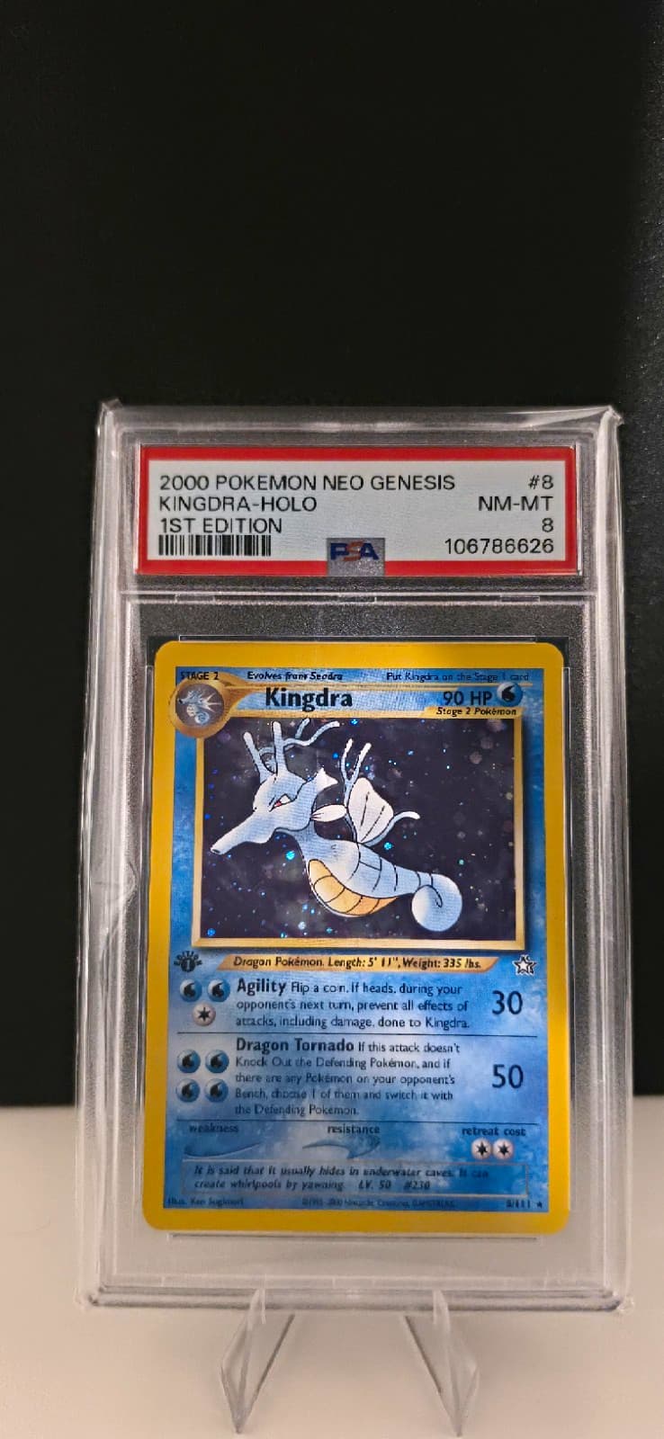 2000 Pokemon Kingdra #8/111 Neo Genesis 1st Edition Holo PSA 8