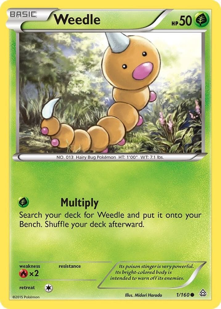Weedle #1/160 Xy - Primal Clash Common Pokemon TCG MP