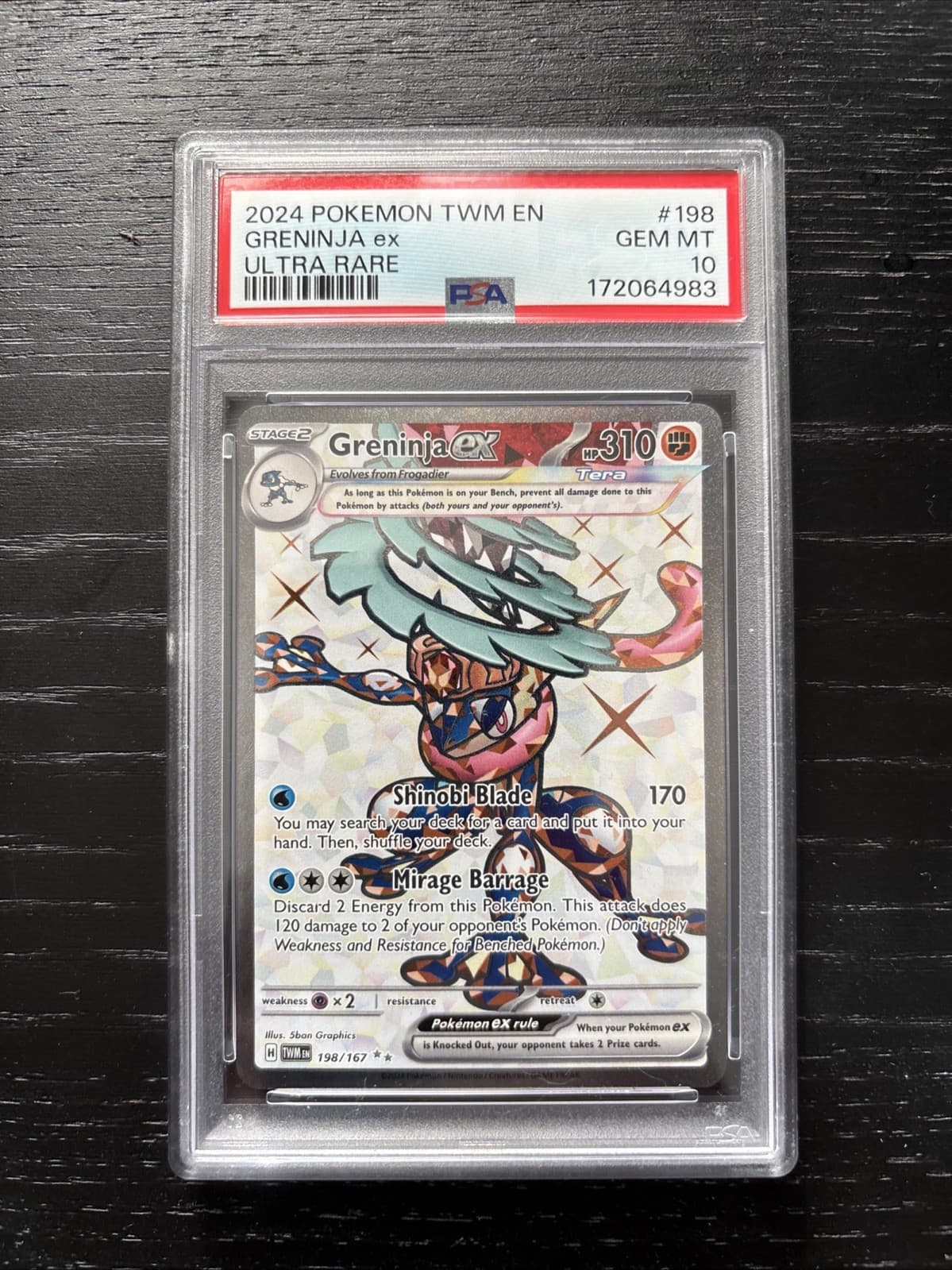 PSA 10 Greninja ex 198/167 Twilight Masquerade SV06 EN Full Art Holo UR