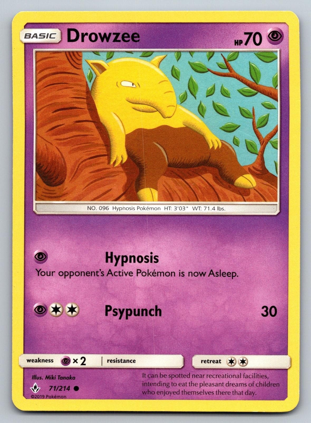 Drowzee 71/214 Common Unbroken Bonds Pokemon Near Mint