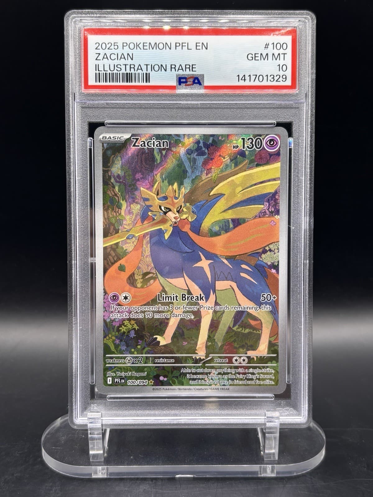 2025 Pokemon PFL EN-Phantasmal Flames Zacian #100 Illustration Rare PSA 10