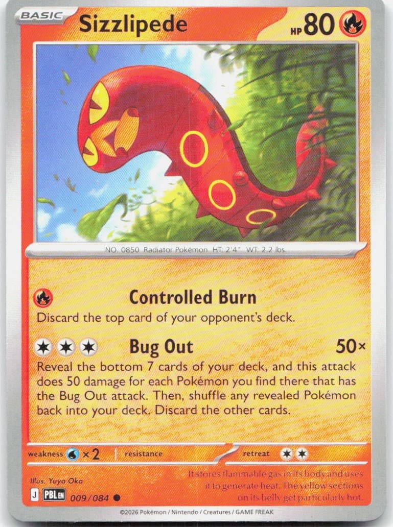 Sizzlipede 09/84 9 ME05 Pitch Black C NM English Pokémon