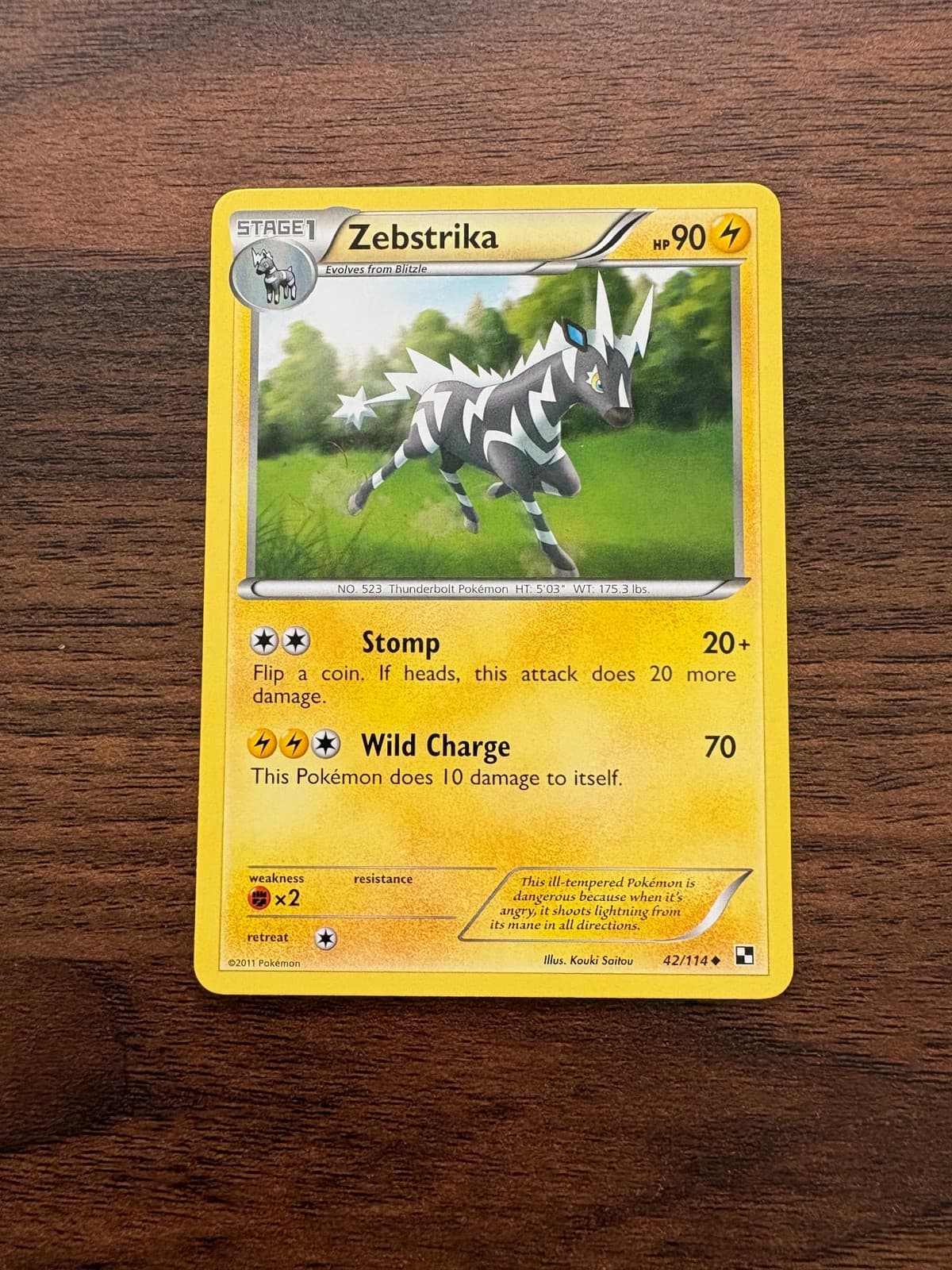 Pokémon Black and White #42/114 Zebstrika NM
