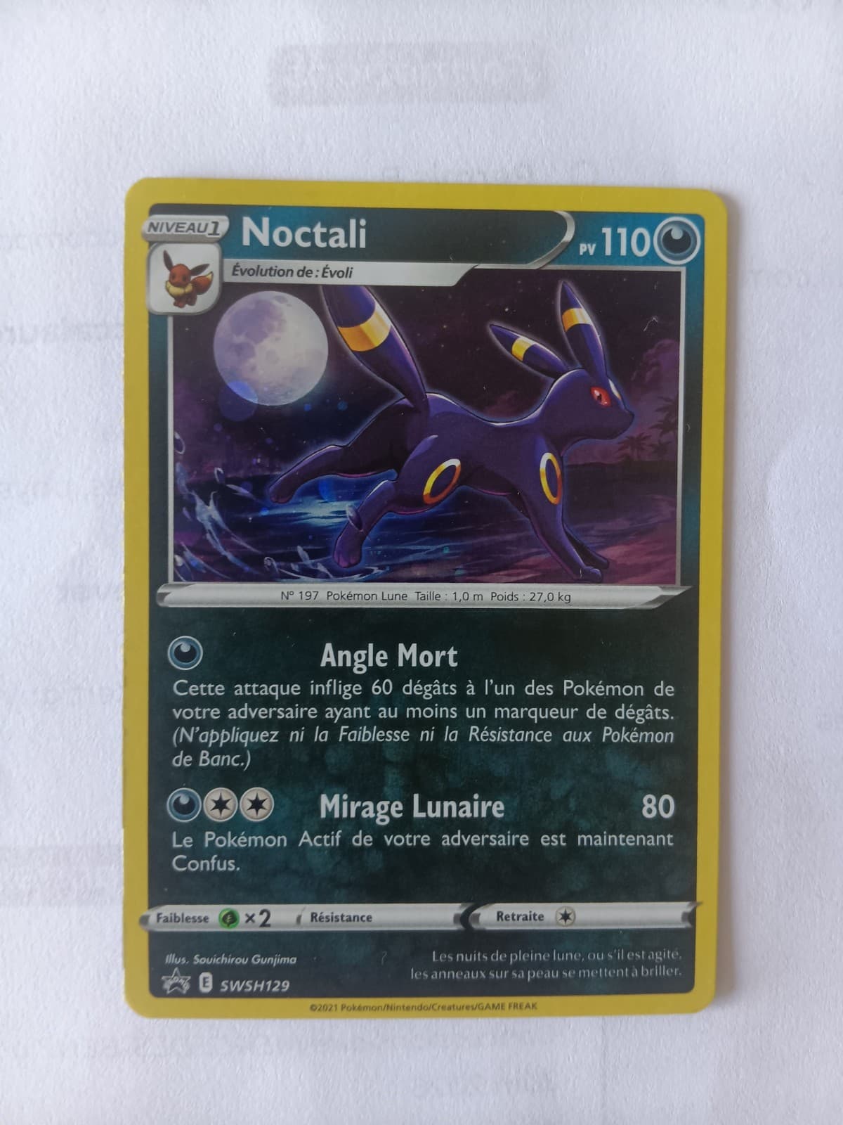 Carte Pokemon _ Noctali _ SWSH129 _promo _ FR