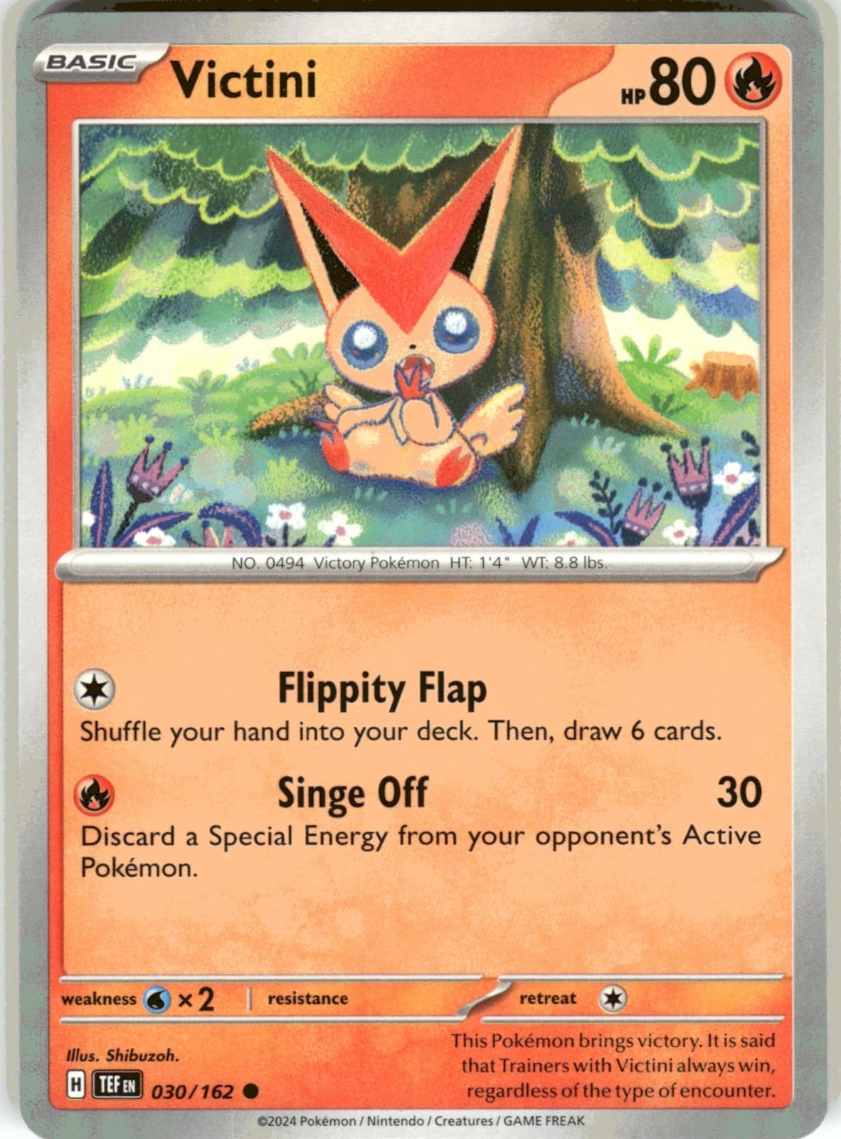 Victini 030/162 Common Temporal Forces Pokemon Near Mint