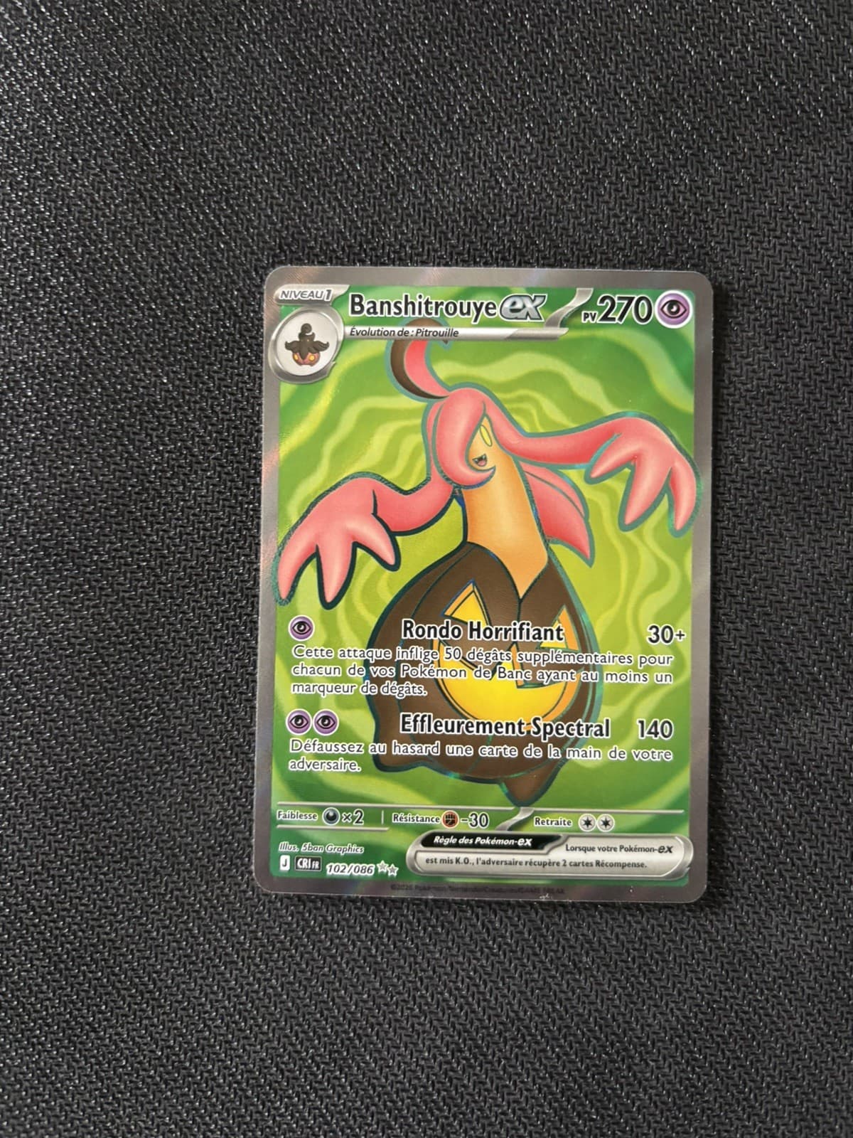 Banshitrouye EX 102/086 🇫🇷 Carte Pokémon ME04 Chaos Ascendant ME4 FA Full Art