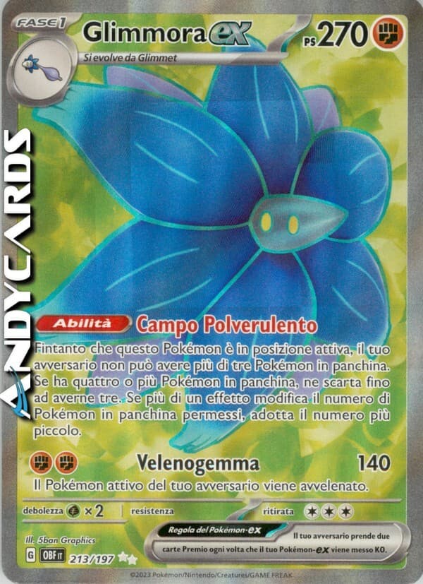 GLIMMORA ex 213/197 • Rara Segreta • Ossidiana Infuocata OBF POKEMON
