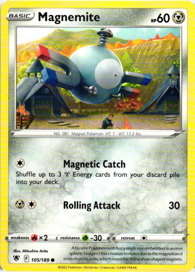Pokemon Magnemite 105/189 Astral Radiance Common Lightly Played