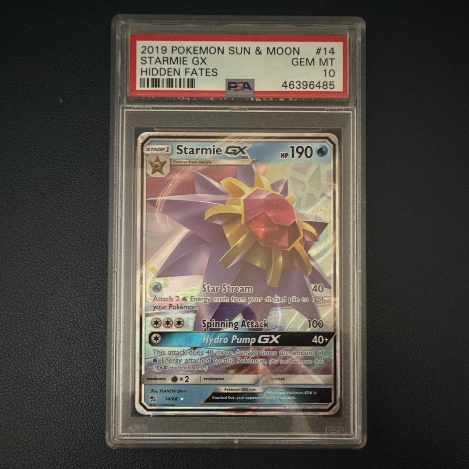 2019 Pokemon Hidden Fates Starmie GX 14/68 Holo PSA 10 Ultra Rare