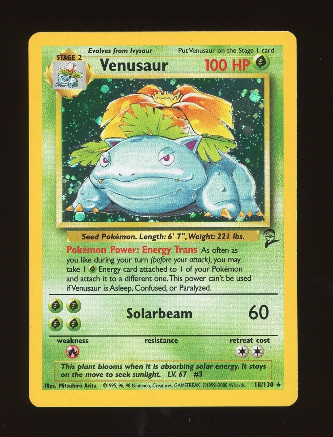 2000 POKEMON BASE SET II VENUSAUR 18/130 MP-LP SMALL DENT