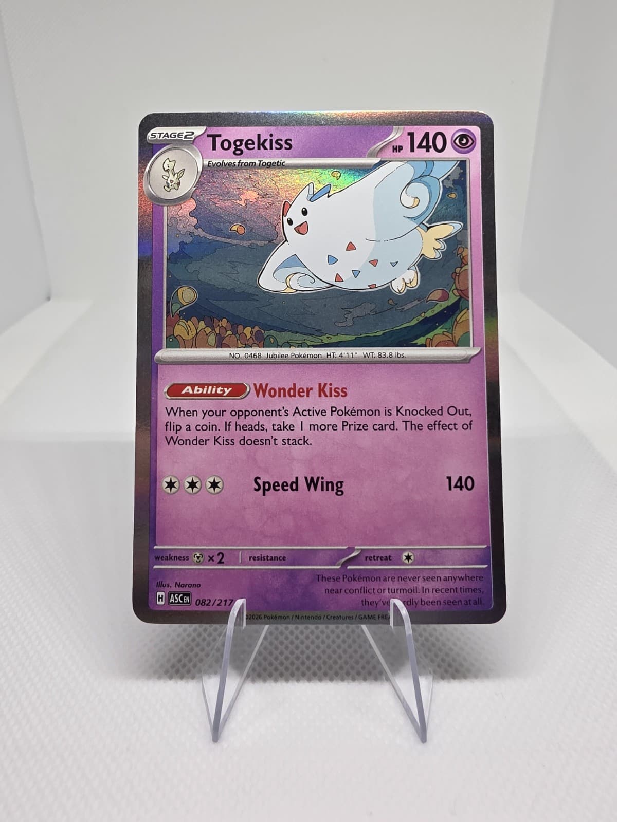 Pokemon TCG Togekiss 82/217 Ascended Heroes Holo Rare EN NM