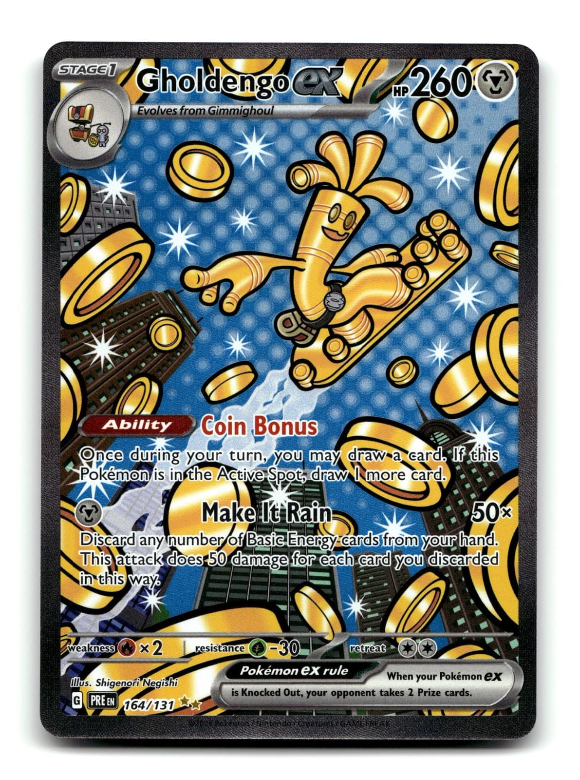 Pokemon Gholdengo ex 164/131 SV: Prismatic Evolutions SIR Near Mint