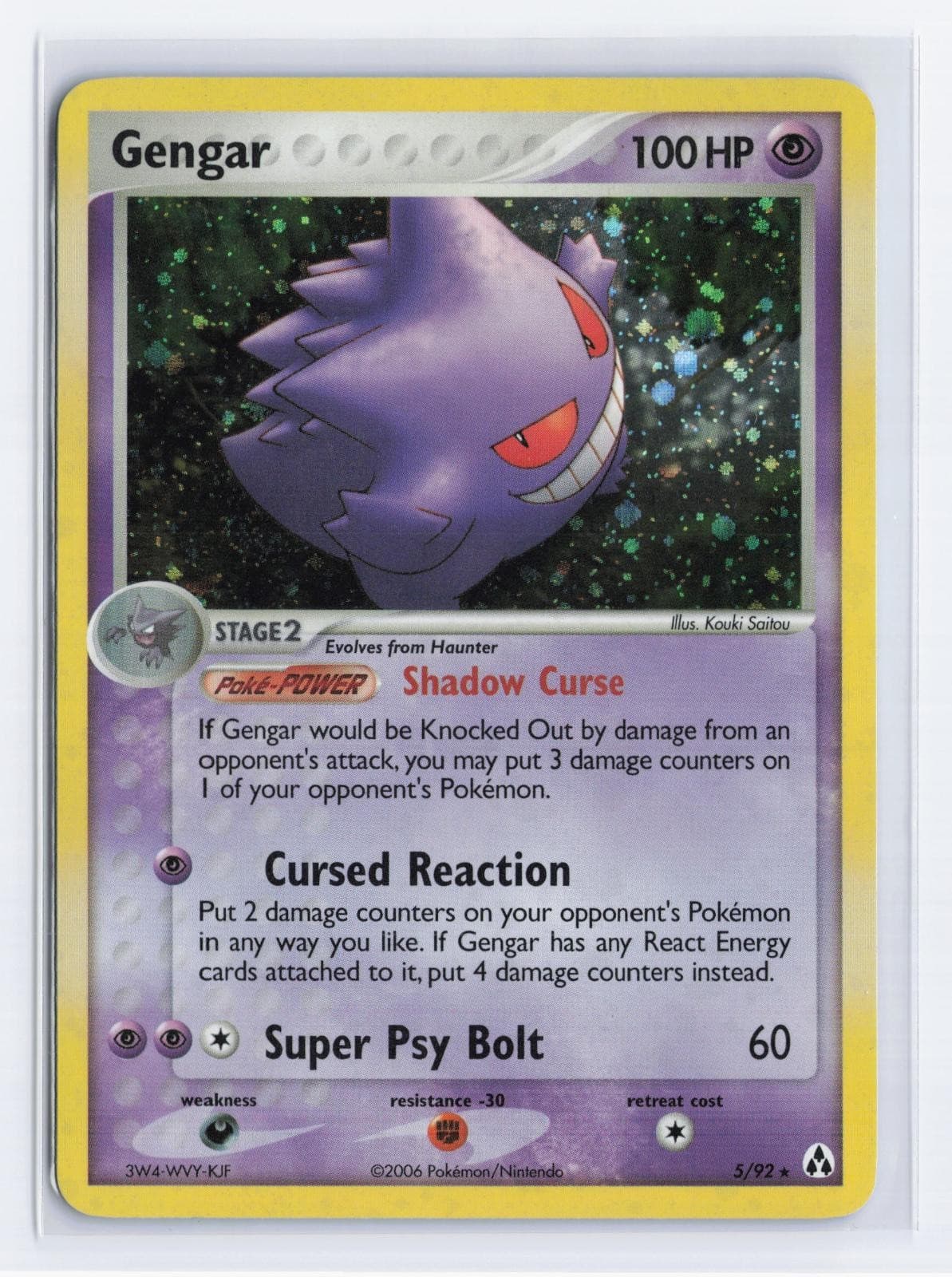 Gengar 5/92 Holo Rare Legend Maker Pokemon Near Mint