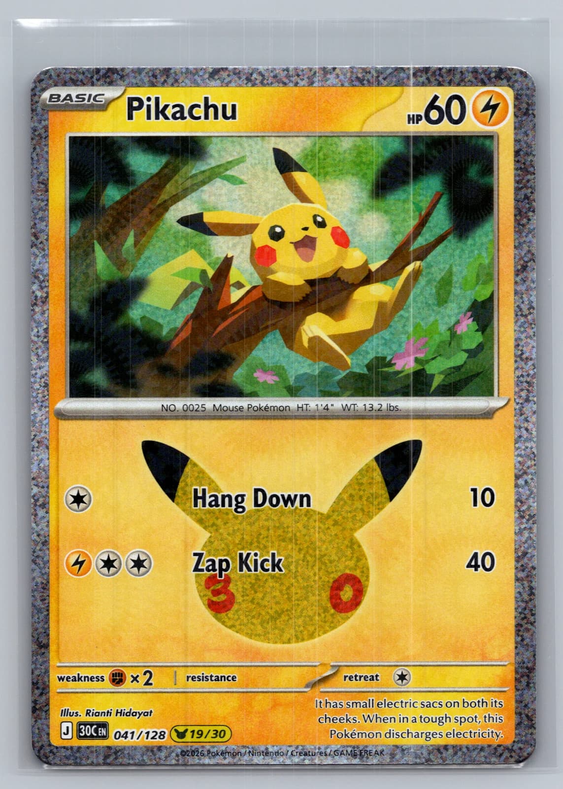 Pikachu #41/128 2026 30th Celebration Pokemon TCG