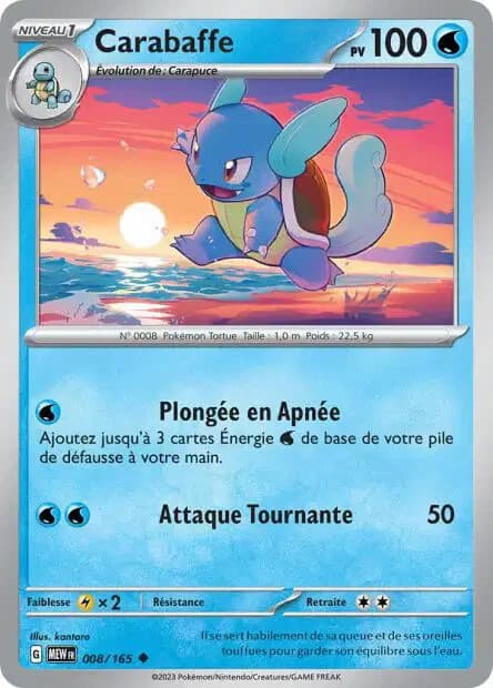 Carte Pokémon Carabaffe 8/165 MEW 151 EV3.5 FR NEUF