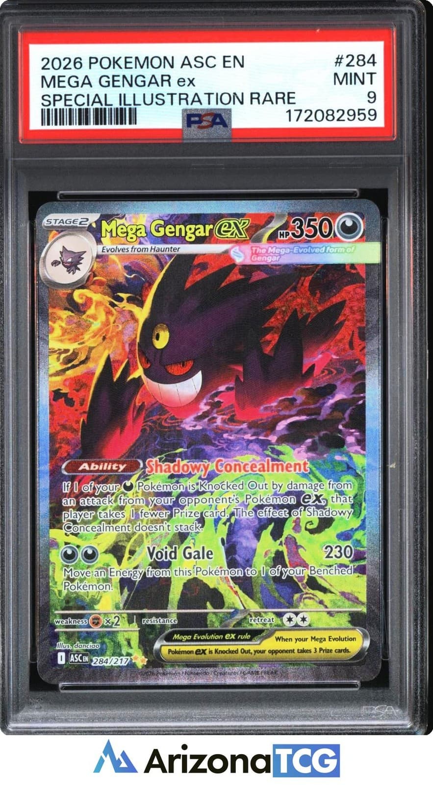 Pokemon 2026 Mega Gengar ex 284/217 SIR Ascended Heroes PSA 9