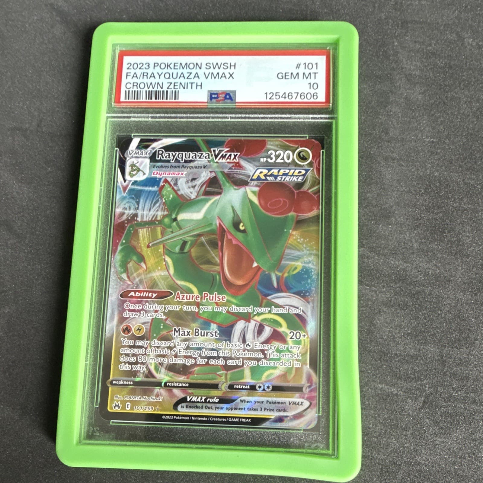 Pokemon TCG Rayquaza VMAX 101/159 Crown Zenith Holo 2023 PSA 10