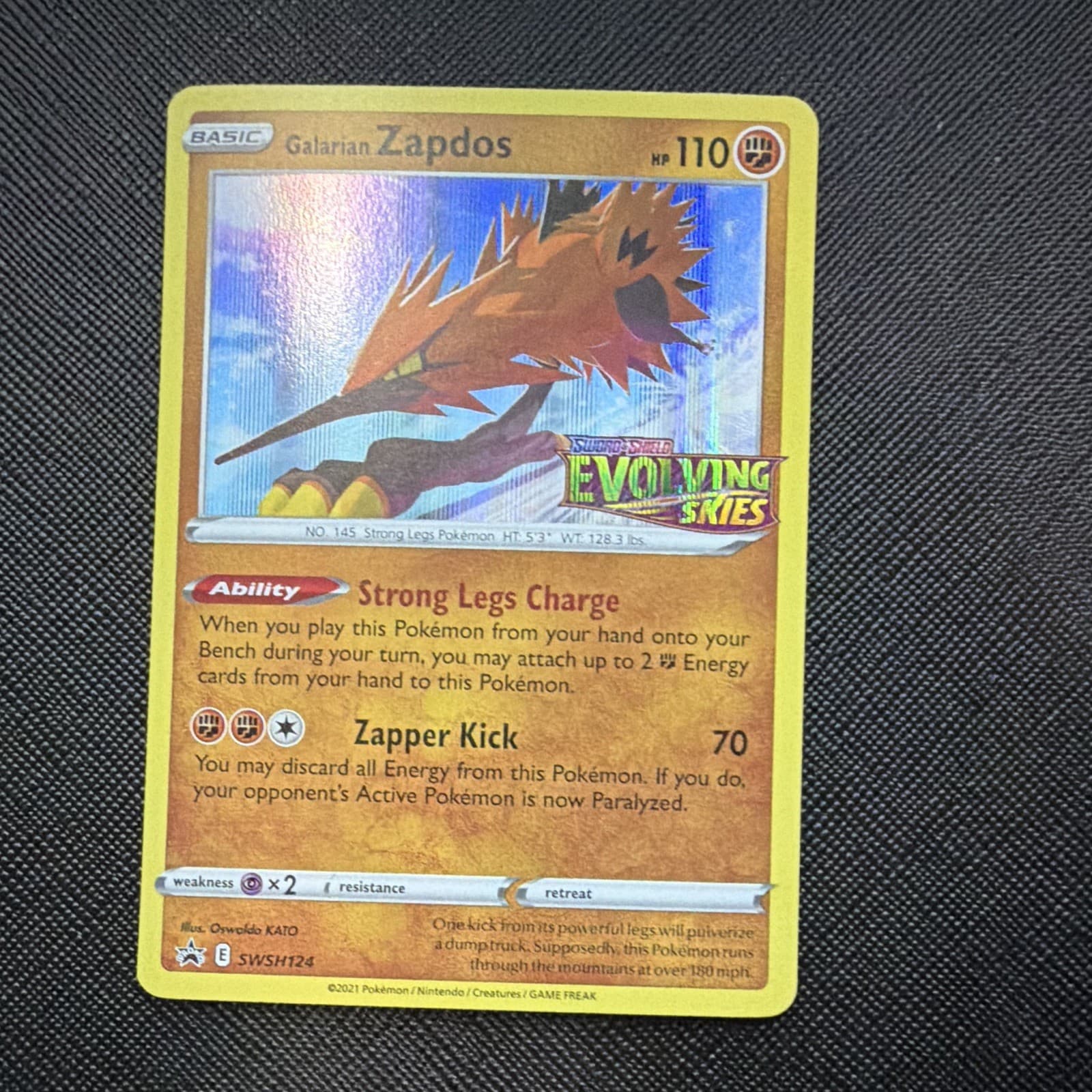 Pokémon TCG Galarian Zapdos SWSH124 Sword & Shield Promo Holo English 2021