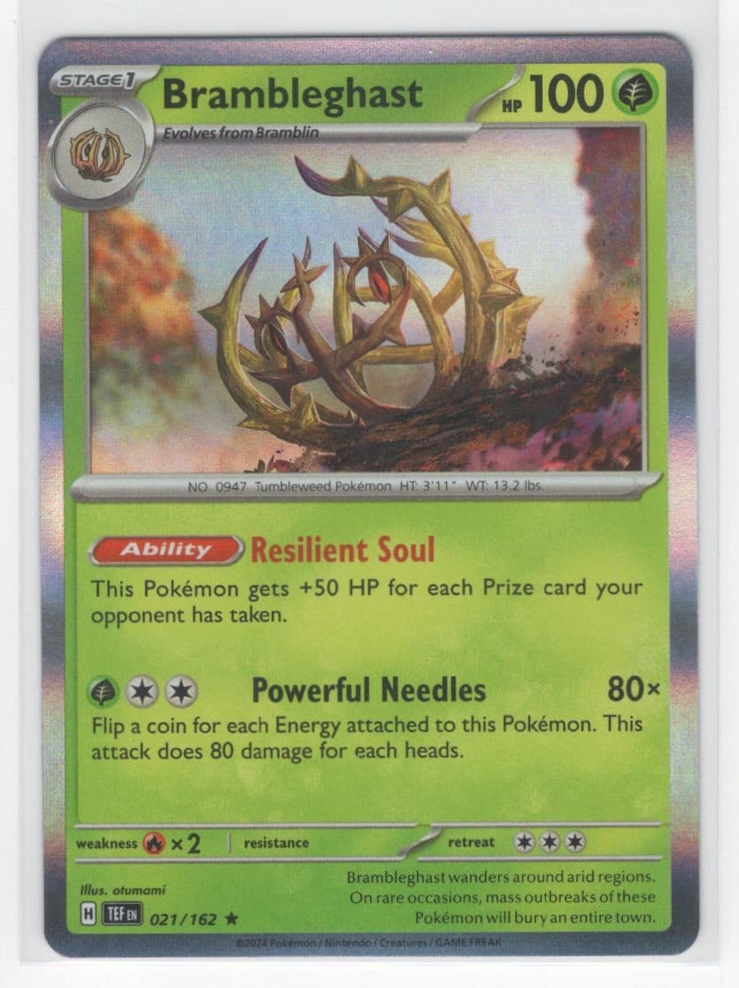2024 Temporal Forces Holo Rare Brambleghast #21