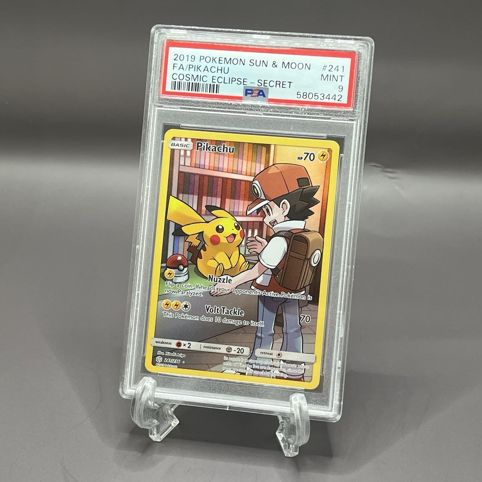 2019 Pokemon SM Sun & Moon Pikachu Cosmic Eclipse Secret 241/236 - PSA 9 MINT
