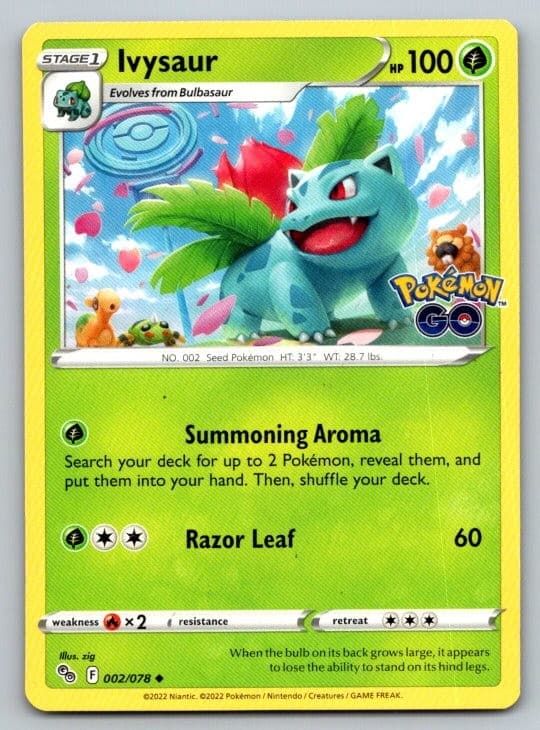 Ivysaur Pokemon GO 002/078 NM