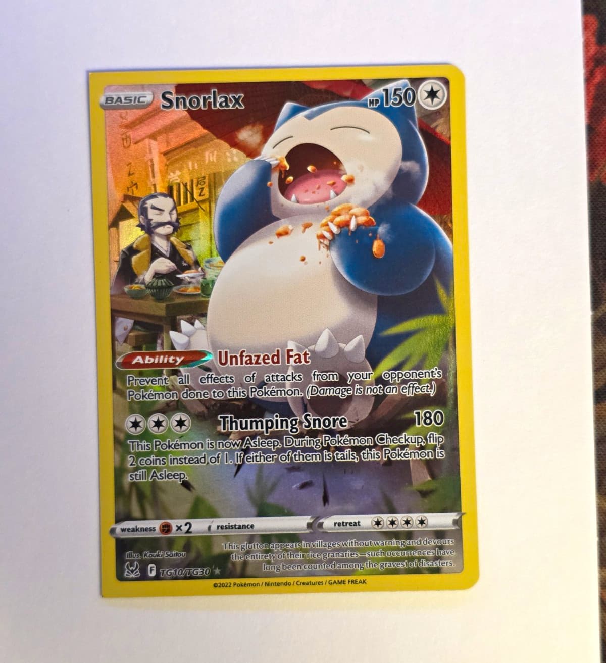 Snorlax TG10/TG30 Lost Origin Trainer Gallery Holo Ultra Rare English 2022