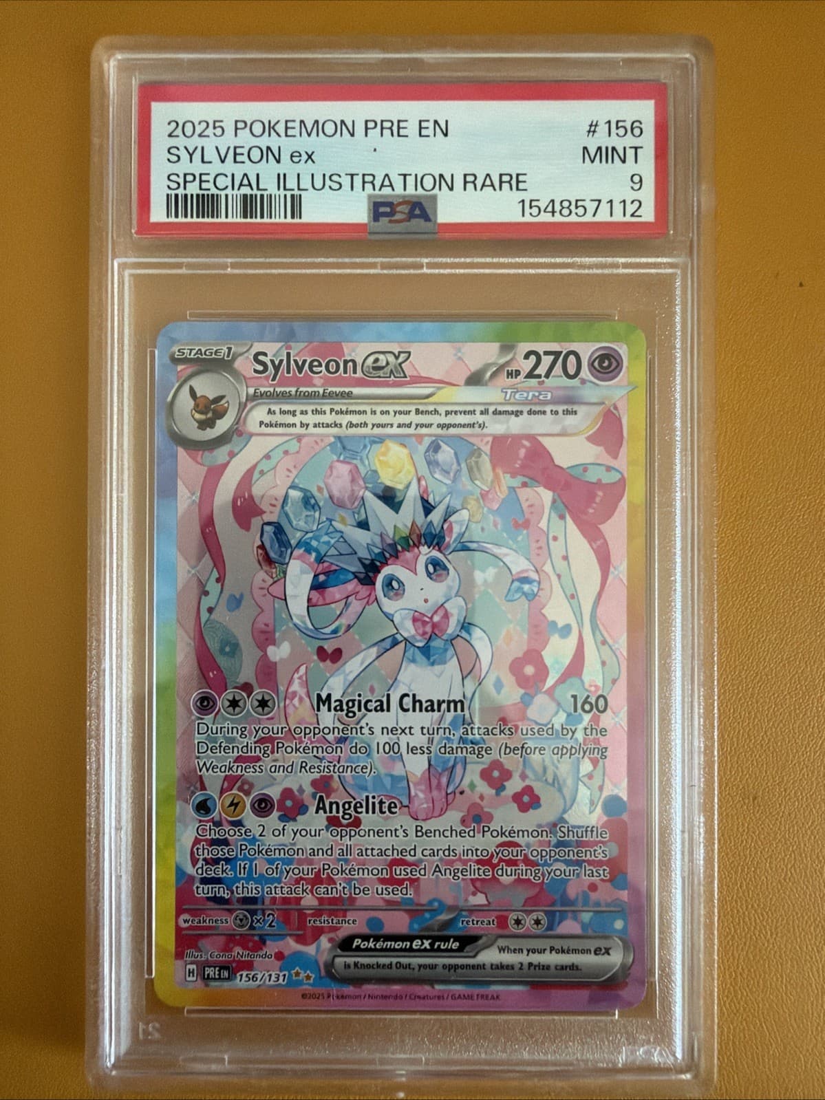 Sylveon EX 156/131 Special Illustration Rare Prismatic Evolutions Pokemon PSA 9