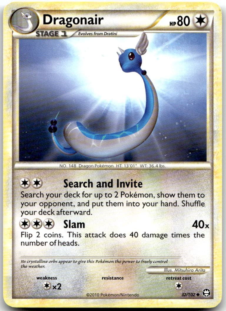 Dragonair 32/102 Uncommon HGSS Triumphant Pokemon Near Mint