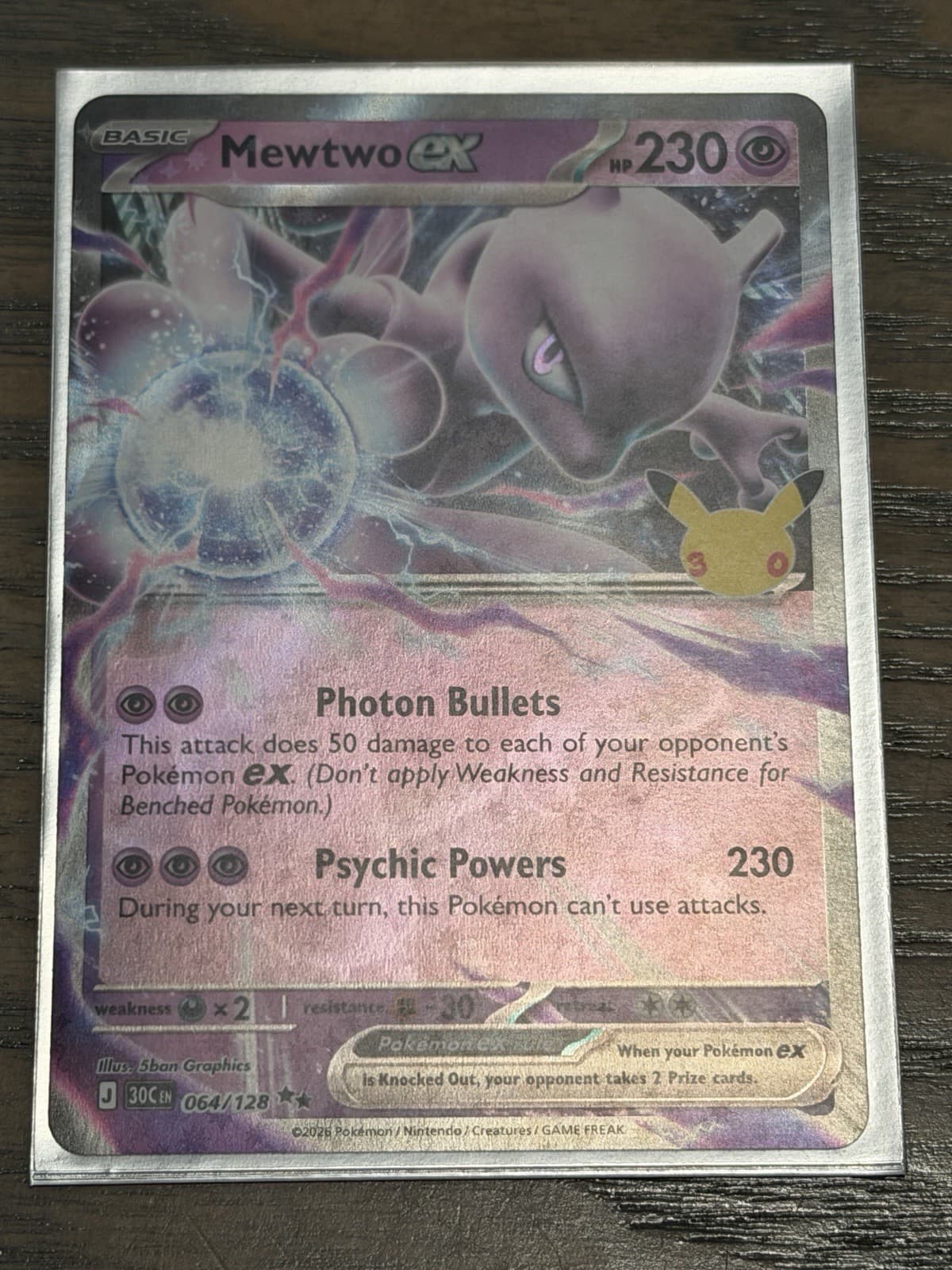 Pokemon TCG 30th Celebration Mewtwo EX 64/128