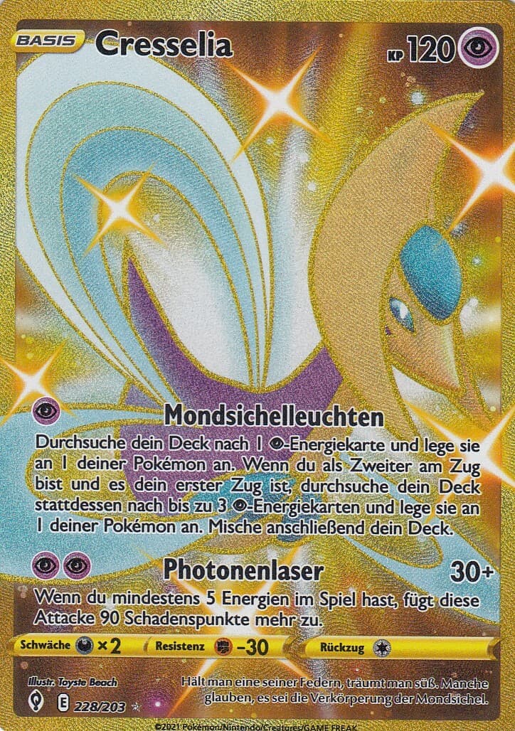 Cresselia 228/203 Secret Rare Pokemon Drachenwandel Karte Deutsch
