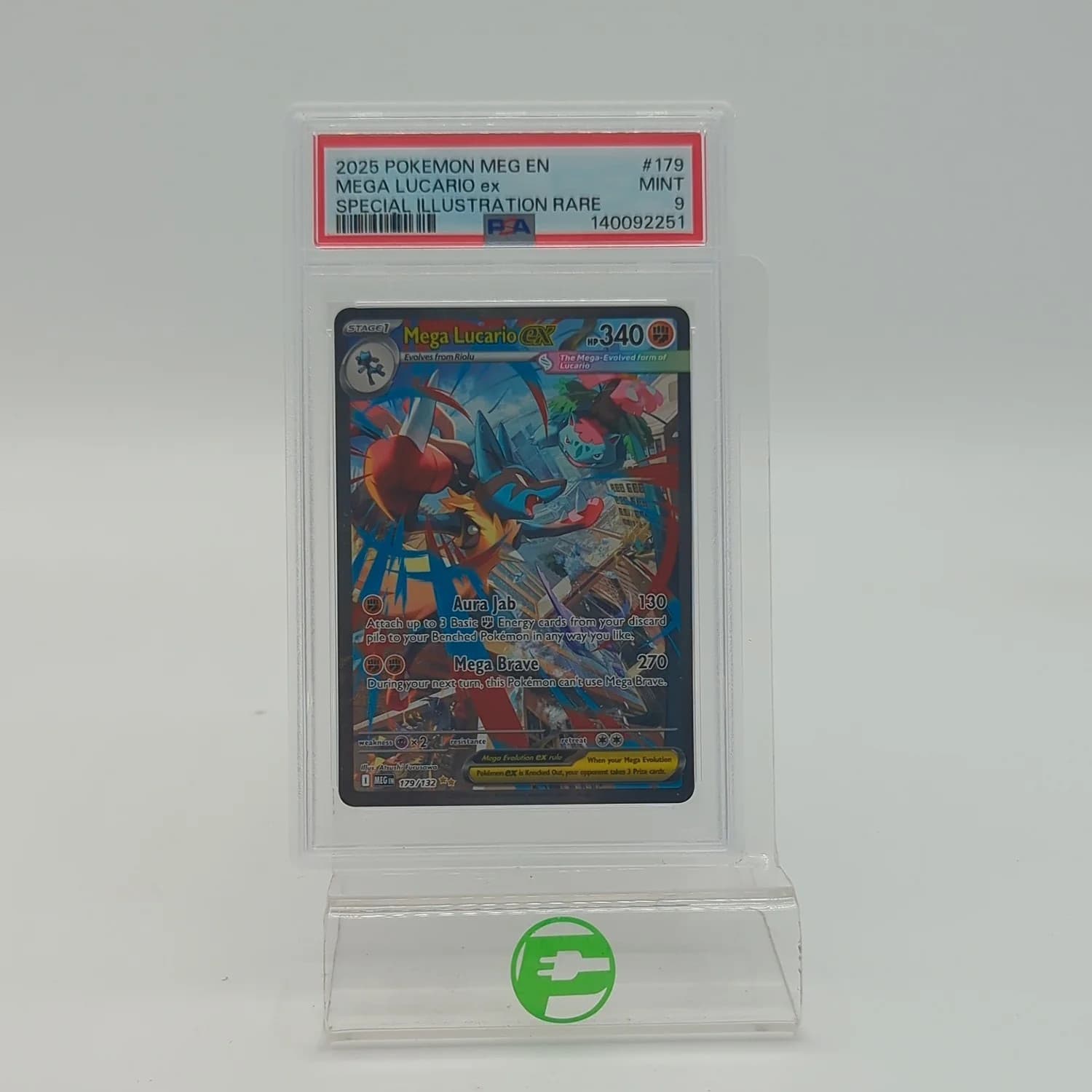 Pokémon TCG Mega Evolution Mega Lucario ex 179/132 Holo Textured ENG PSA 9