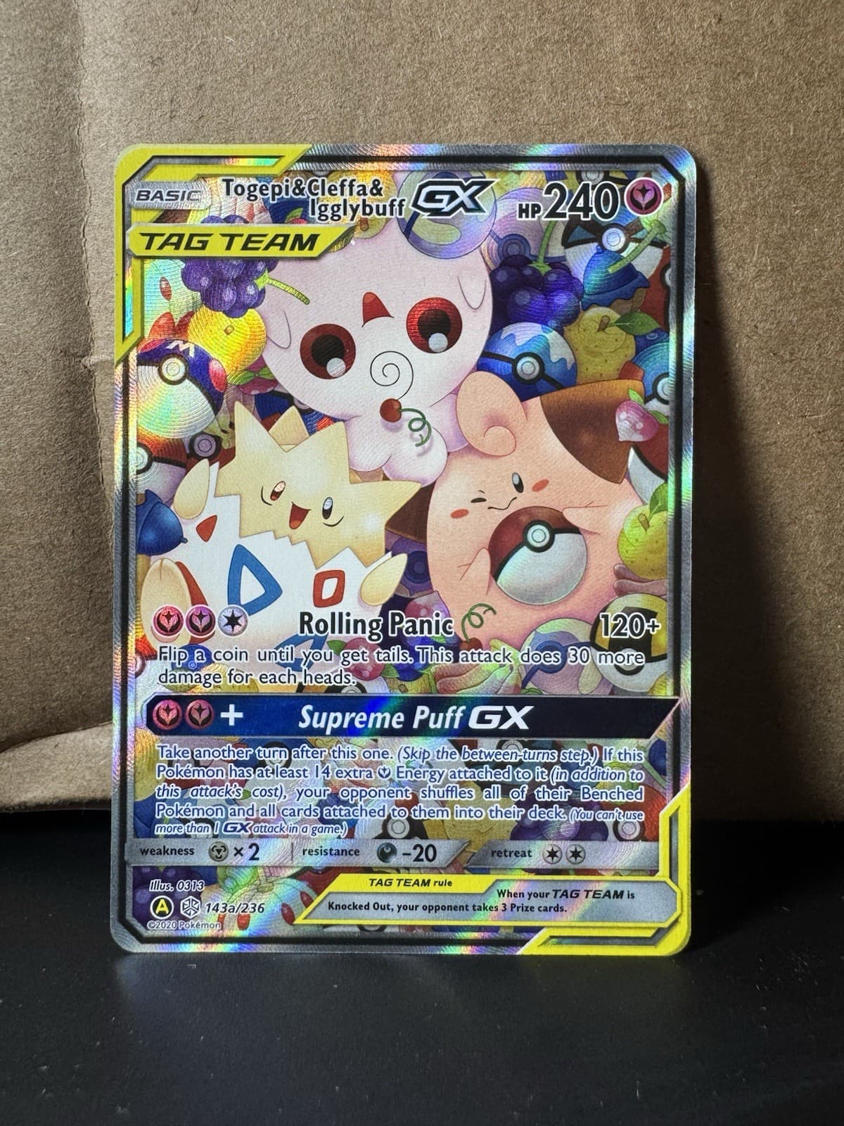 Togepi & Cleffa & Igglybuff GX 143/236 Cosmic Eclipse Holo Ultra Rare NM