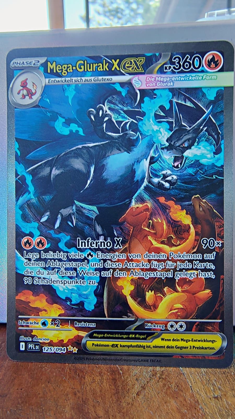 Pokémon Mega-Glurak X ex 125/094 PFL SIR Deutsch NM – Fatale Flammen