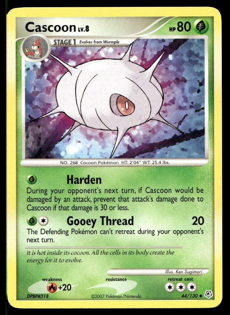 LP Cascoon [Diamond and Pearl 44/130] Uncommon Pokemon TCG