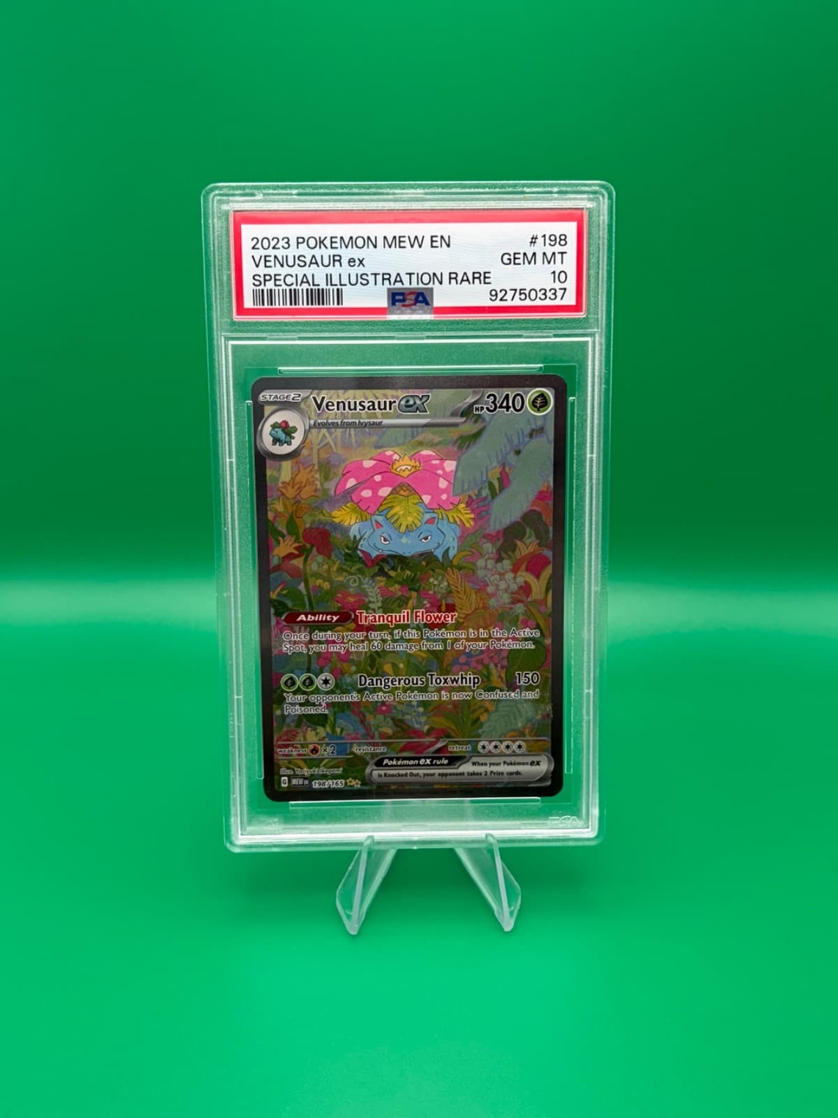 2023 POKEMON VENUSAUR ex SPECIAL ILLUSTRATION RARE MEW EN-151 #198 PSA 10