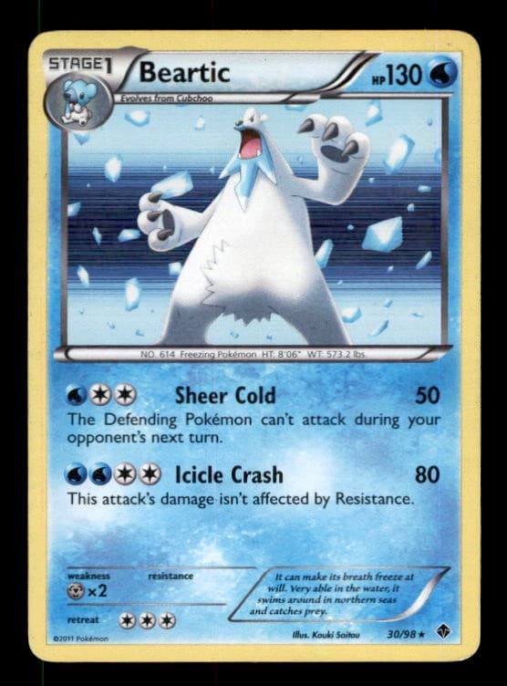 Beartic 30/98 Holo Rare Emerging Powers Pokemon Heavily Played