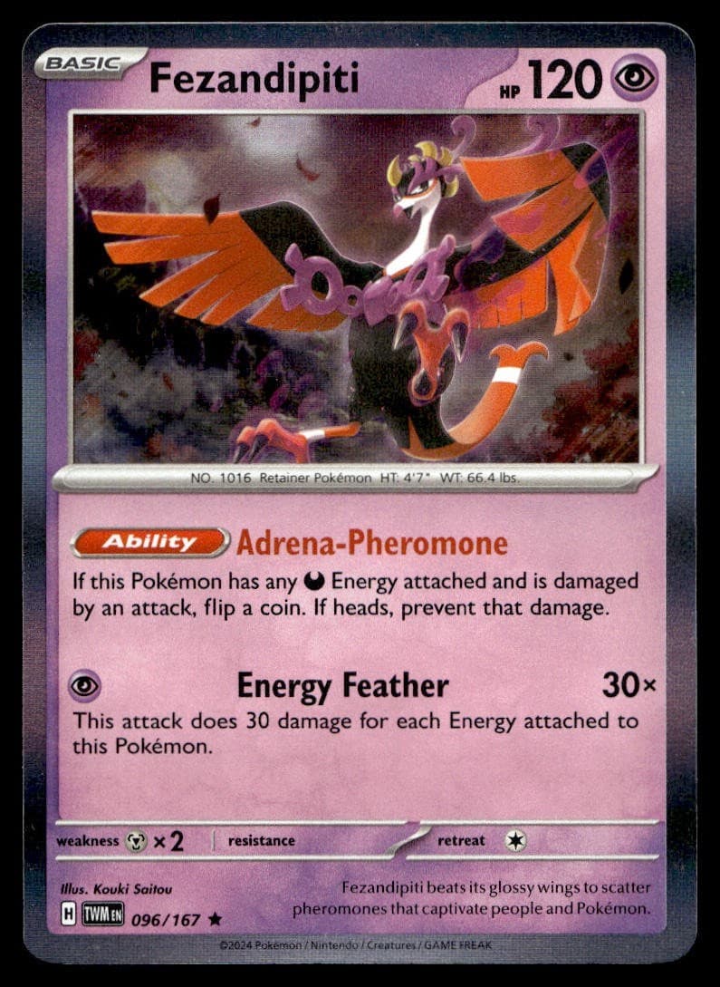 Fezandipiti 96/167 Pokemon Card Twilight Masquerade Rare 120 HP Holo NM C31