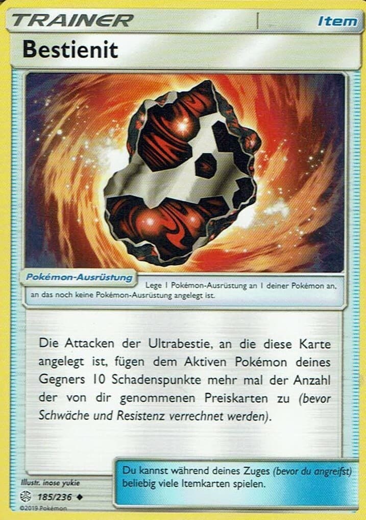  Pokemon Sammelkarte SM12 Karte TCG Welten im Wandel Trainer Bestienit 185/236