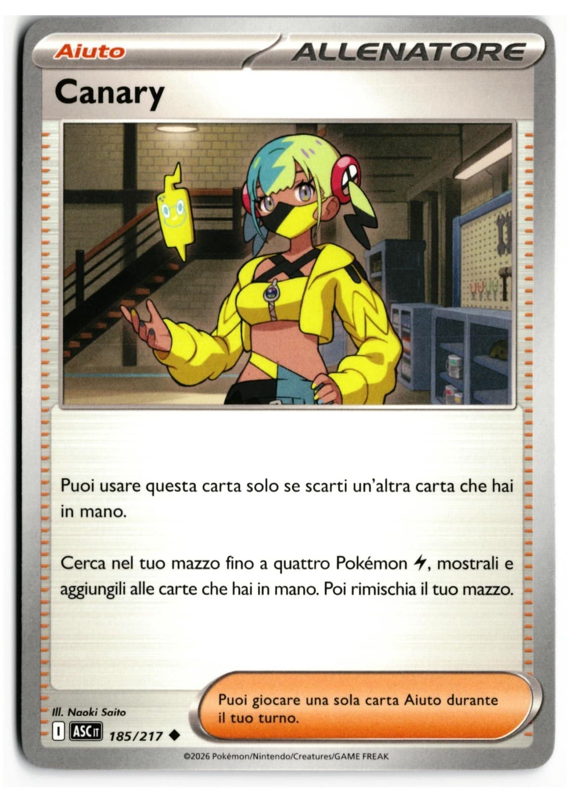 Pokémon Canary 185/217 Ascesa Eroica ITA Near Mint (Canari) Non Comune Italiano