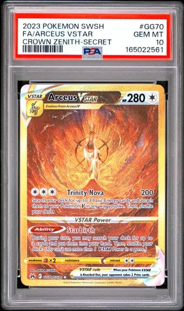 Pokemon Arceus VSTAR Crown Zenith Galarian Gallery Secret Full Art #GG70 PSA 10