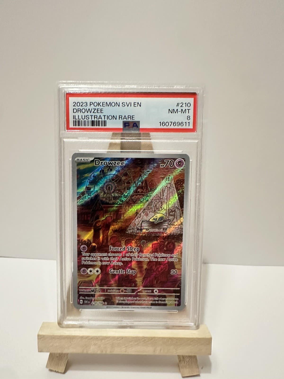 2023 POKEMON SVI EN-SCARLET & VIOLET ILLUSTRATION RARE #210 DROWZEE PSA 8