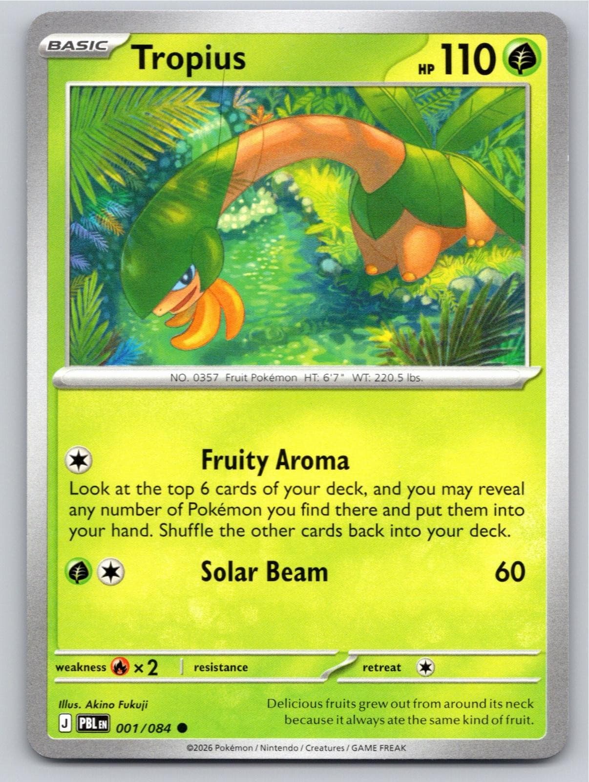 2026 POKEMON TROPIUS PITCH BLACK 001/084 COMMON NM PB1 FREE S&H